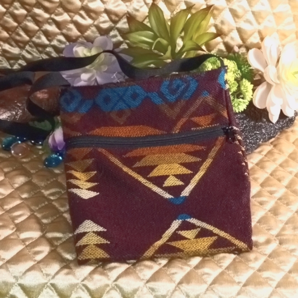 ☮ Western Style Soft Aztec Design Handbag Cross Body Purse Hippie Southwestern